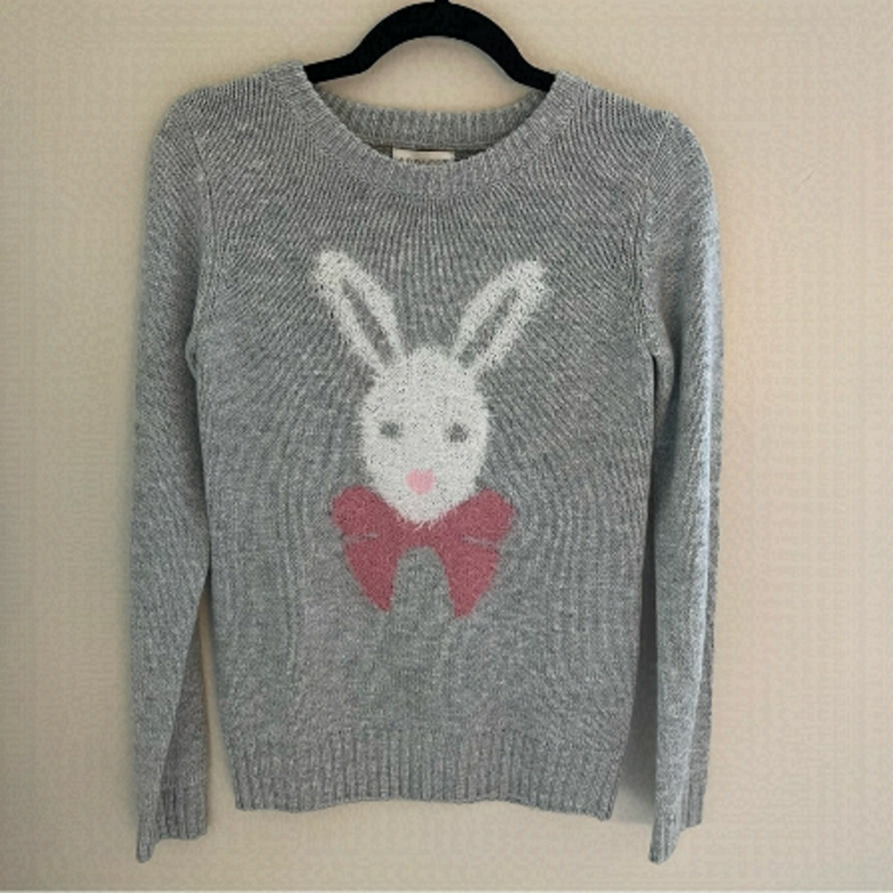 Apricot Fuzzy Bunny Knit Sweater, Size XS